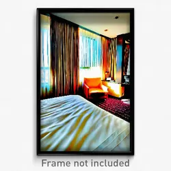 Pixel Art Poster - Gregarious Hotel Room (8 Bit Psychedelic Video Game Print)