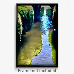 Pixel Art Poster - Slimy Waterway (8 Bit Psychedelic Trippy Video Game Print)