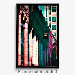 Pixel Art Poster - Shady New York (8 Bit Psychedelic Trippy Video Game Print)