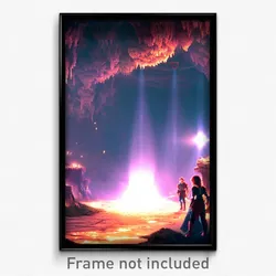 Pixel Art Poster - Familiar Cavern (8 Bit Psychedelic Trippy Video Game Print)