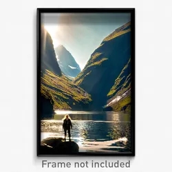 Pixel Art Poster - Measly Fjord (8 Bit Psychedelic Trippy Video Game Print)