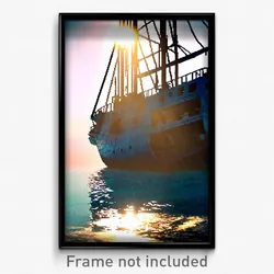 Pixel Art Poster - Stunning Shipwreck (8 Bit Psychedelic Video Game Print)