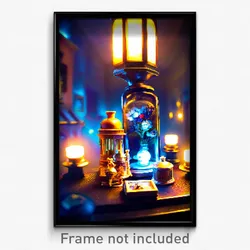 Pixel Art Poster - Miniature Apothecary (8 Bit Psychedelic Video Game Print)
