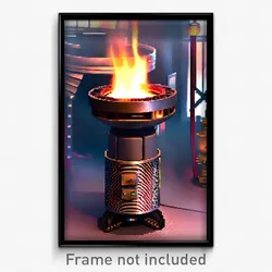 Pixel Art Poster - Exotic Furnace (8 Bit Psychedelic Trippy Video Game Print)