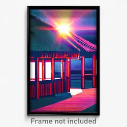 Pixel Art Poster - International Hut (8 Bit Psychedelic Trippy Video Game Print)