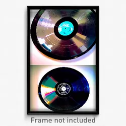 Pixel Art Poster - Harmonious Vinyl Record (8 Bit Psychedelic Video Game Print)