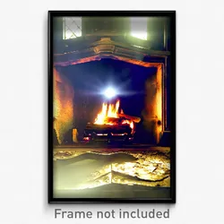 Pixel Art Poster - Grimy Fireplace (8 Bit Psychedelic Trippy Video Game Print)