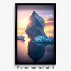 Pixel Art Poster - Deadly Iceberg (8 Bit Psychedelic Trippy Video Game Print)