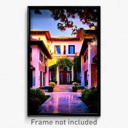 Pixel Art Poster - Accomplished Villa (8 Bit Psychedelic Video Game Print)