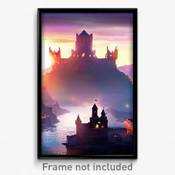 Pixel Art Poster - Captivating Citadel (8 Bit Psychedelic Video Game Print)