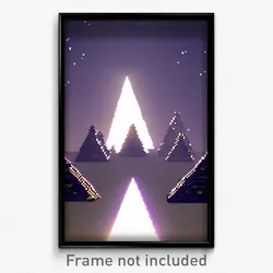 Pixel Art Poster - Triangular Dolmen (8 Bit Psychedelic Trippy Video Game Print)