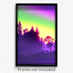 Pixel Art Poster - Bright Vale (8 Bit Psychedelic Trippy Weird Video Game Print)