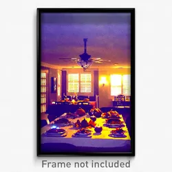 Pixel Art Poster - Deserted Thanksgiving (8 Bit Psychedelic Video Game Print)