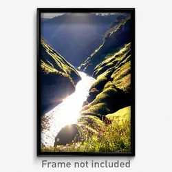 Pixel Art Poster - Sunny Gorge (8 Bit Psychedelic Trippy Weird Video Game Print)