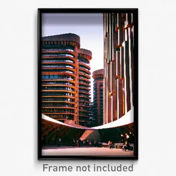 Pixel Art Poster - Huge Barbican (8 Bit Psychedelic Trippy Video Game Print)