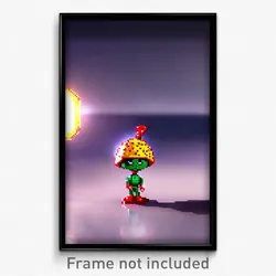 Pixel Art Poster - Warlike Tostada (8 Bit Psychedelic Trippy Video Game Print)