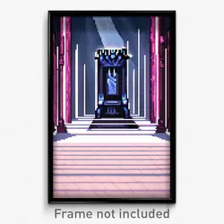 Pixel Art Poster - Stark Throne Room (8 Bit Psychedelic Trippy Video Game Print)