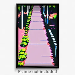Pixel Art Poster - Little Walkway (8 Bit Psychedelic Trippy Video Game Print)