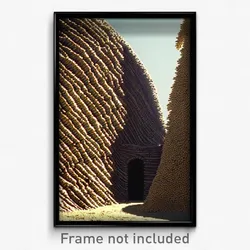 Pixel Art Poster - Distorted Granary (8 Bit Psychedelic Trippy Video Game Print)