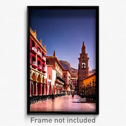 Pixel Art Poster - Exotic Spanish City (8 Bit Psychedelic Video Game Print)