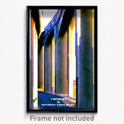 Pixel Art Poster - Faraway Aquaduct (8 Bit Psychedelic Trippy Video Game Print)