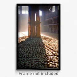 Pixel Art Poster - Deserted Granary (8 Bit Psychedelic Trippy Video Game Print)