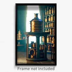 Pixel Art Poster - Bronze Apothecary (8 Bit Psychedelic Trippy Video Game Print)