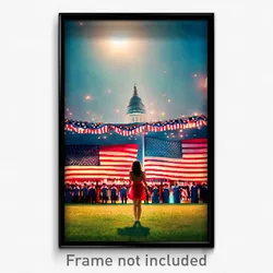 Pixel Art Poster - Worldly Fourth Of July (8 Bit Psychedelic Video Game Print)