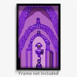 Pixel Art Poster - Purple Catacombs (8 Bit Psychedelic Trippy Video Game Print)