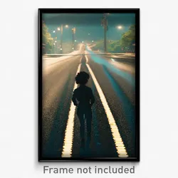Pixel Art Poster - Sentimental Crossroad (8 Bit Psychedelic Video Game Print)