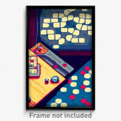 Pixel Art Poster - Original Board Game (8 Bit Psychedelic Video Game Print)