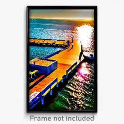 Pixel Art Poster - Glamorous Dock (8 Bit Psychedelic Trippy Video Game Print)
