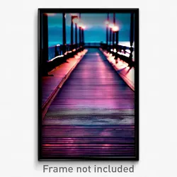 Pixel Art Poster - Dark Boardwalk (8 Bit Psychedelic Trippy Video Game Print)