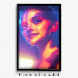Pixel Art Poster - Admired Face (8 Bit Psychedelic Trippy Video Game Print)
