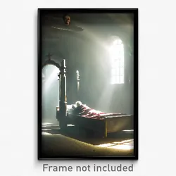 Pixel Art Poster - Mysterious Hospice (8 Bit Psychedelic Video Game Print)