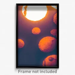Pixel Art Poster - Orange Mars (8 Bit Psychedelic Trippy Weird Video Game Print)