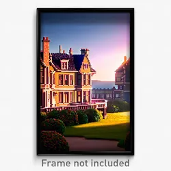 Pixel Art Poster - Bumpy Mansion (8 Bit Psychedelic Trippy Video Game Print)