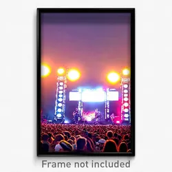 Pixel Art Poster - Realistic Music Festival (8 Bit Psychedelic Video Game Print)