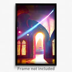 Pixel Art Poster - Exotic Arch (8 Bit Psychedelic Trippy Weird Video Game Print)