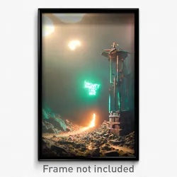 Pixel Art Poster - Imaginary Mine (8 Bit Psychedelic Trippy Video Game Print)