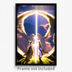 Pixel Art Poster - Angelic Vista (8 Bit Psychedelic Trippy Video Game Print)