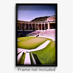 Pixel Art Poster - Elegant Amphitheatre (8 Bit Psychedelic Video Game Print)