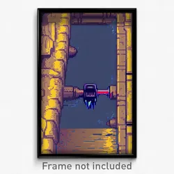 Pixel Art Poster - Barren Sewer (8 Bit Psychedelic Trippy Video Game Print)
