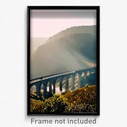 Pixel Art Poster - Smoggy Viaduct (8 Bit Psychedelic Trippy Video Game Print)