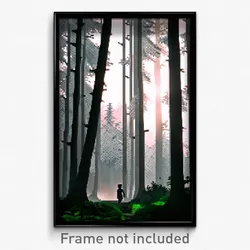 Pixel Art Poster - Gray Woods (8 Bit Psychedelic Trippy Weird Video Game Print)