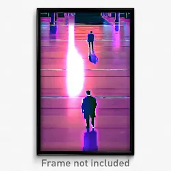 Pixel Art Poster - Glossy Plaza (8 Bit Psychedelic Trippy Video Game Print)