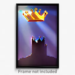 Pixel Art Poster - Smoggy Crown (8 Bit Psychedelic Trippy Video Game Print)