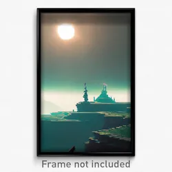 Pixel Art Poster - Villainous Promontory (8 Bit Psychedelic Video Game Print)