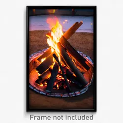 Pixel Art Poster - Brown Bonfire (8 Bit Psychedelic Trippy Video Game Print)