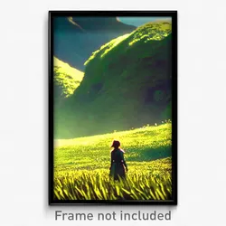 Pixel Art Poster - Monstrous Grassland (8 Bit Psychedelic Video Game Print)